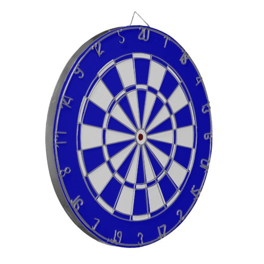 Blauw en wit dartbord (Voorkant Links)