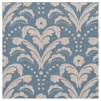 Blauw en wit deco-Damascus met grunge Stof
