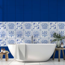Blauw en wit Delfts bloempatroon