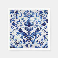 Blauw en wit Delfts stijl bloemenpatroon van ornam