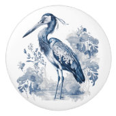 Blauw en wit Delfts stijl kunstreiger met bloemen Keramische Knop (Voorkant)