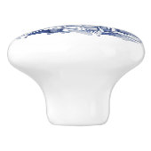 Blauw en wit Delfts stijl schattige eenden met blo Keramische Knop (Zijkant)