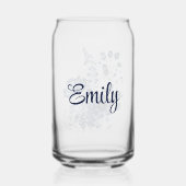 Blauw en wit Delfts stijl wildflower boeket Blikvorm Glas (Achterkant)