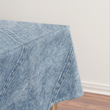 Blauw en wit denim jeans look