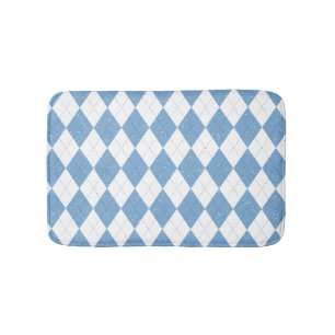 Blauw en wit diamant geometrisch patroon badmat