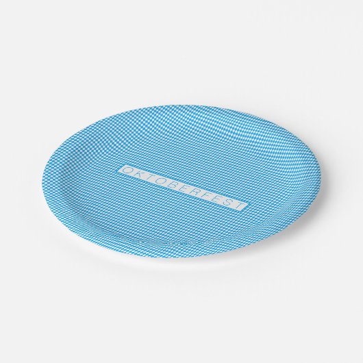 Blauw en wit diamant Pattern Oktoberfest Papieren Bordje (Gekanteld)