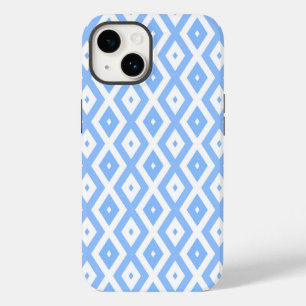Blauw en wit diamantpatroon Case-Mate iPhone 14 hoesje