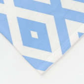 Blauw en wit diamantpatroon fleece deken (Hoek)