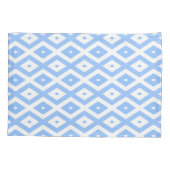 Blauw en wit diamantpatroon kussensloop (Achterkant)