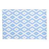 Blauw en wit diamantpatroon kussensloop (Voorkant)