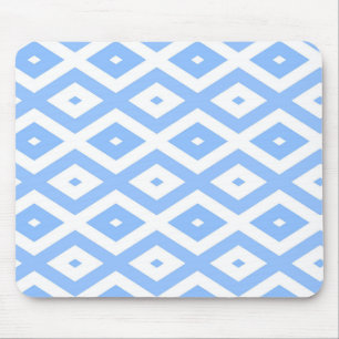 Blauw en wit diamantpatroon muismat