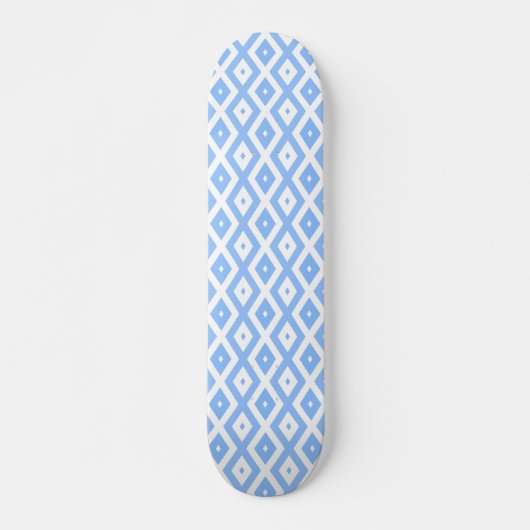 Blauw en wit diamantpatroon skateboard (Voorkant)