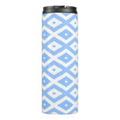 Blauw en wit diamantpatroon thermosbeker (Achterkant)