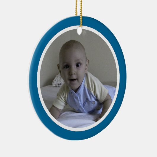 Blauw en wit - één zijwaarts keramisch ornament (Rechts)