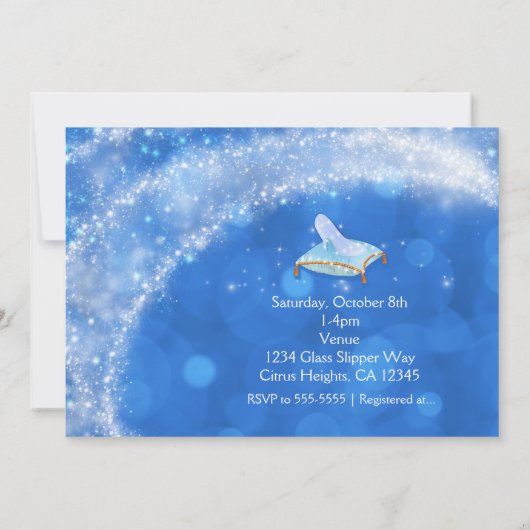 Blauw en wit Elegant Glam Carriage Storybook Kaart (Achterkant)