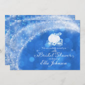 Blauw en wit Elegant Glam Carriage Storybook Kaart (Voorkant / Achterkant)