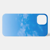 Blauw en wit Elegant iPhone Hoesje (Achterkant horizontaal)
