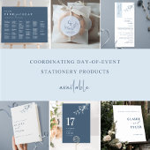 Blauw en wit Elegant QR-code RSVP Weddenschap Informatiekaartje