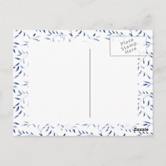 Blauw en wit Elegant Willow Pattern Briefkaart (Achterkant)