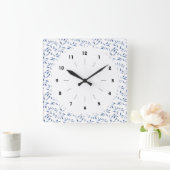 Blauw en wit Elegant Willow Pattern Vierkante Klok (Huis)