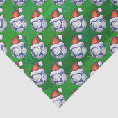 Blauw en wit feestelijk Voetbal op groen Tissuepapier (Detail)