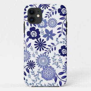Blauw en wit flessenpatroon iPhone 11 hoesje