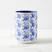  blauw en wit flessenpatroon, mok (Midden)