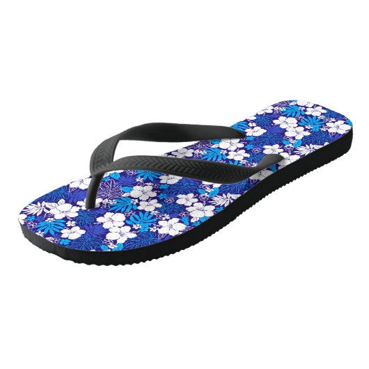 Blauw en wit flessenpatroon teenslippers (Schuin)