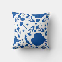 blauw en wit Floral