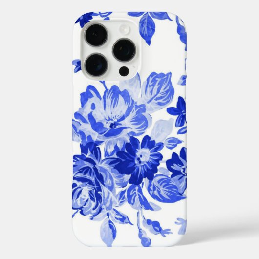 blauw en wit Floral Patroon Case-Mate iPhone Case (Achterkant)