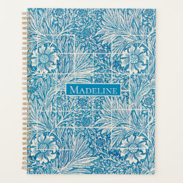 Blauw en wit  Floral Patroon Planner