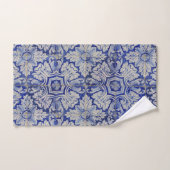 Blauw en wit Floral Pattern Bad Handdoek (Handdoek)