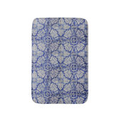 Blauw en wit  Floral Pattern Badmat (Voorkant Verticaal)