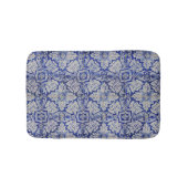 Blauw en wit  Floral Pattern Badmat (Voorkant)