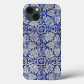 Blauw en wit  Floral Pattern Case-Mate iPhone Case (Achterkant)