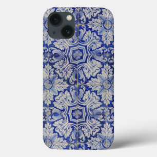 Blauw en wit  Floral Pattern iPhone 13 Hoesje