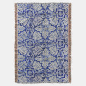 Blauw en wit  Floral Pattern Deken (Voorkant Verticaal)