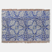 Blauw en wit  Floral Pattern Deken (Voorkant)
