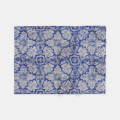 Blauw en wit  Floral Pattern Fleece Deken (Voorkant (Horizontaal))