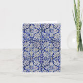 Blauw en wit  Floral Pattern Kaart (Voorkant)