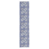 Blauw en wit  Floral Pattern Korte Tafelloper (Voorkant)