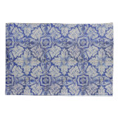Blauw en wit  Floral Pattern Kussensloop (Achterkant-Links)
