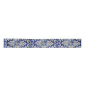 Blauw en wit  Floral Pattern Lint (Voorkant)