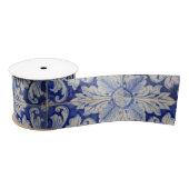 Blauw en wit  Floral Pattern Lint (Spoel)