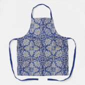 Blauw en wit  Floral Pattern Schort (Voorkant)