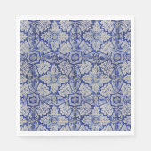 Blauw en wit  Floral Pattern Servet (Voorkant)