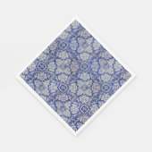 Blauw en wit  Floral Pattern Servet (Hoek)