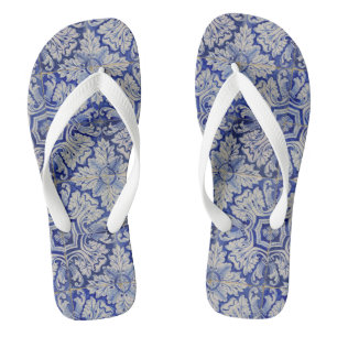 Blauw en wit  Floral Pattern Teenslippers