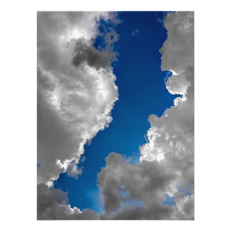 Blauw en wit foto afdruk