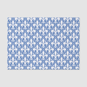  blauw en wit Frans Fleur de Lys Tissuepapier